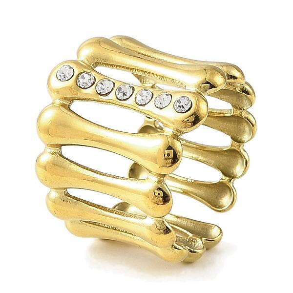 Ion Plating(IP) 304 Stainless Steel Open Cuff Ring for Women