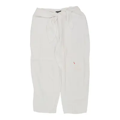 Emporio Armani Trousers - 36W UK 18 White Linen Blend
