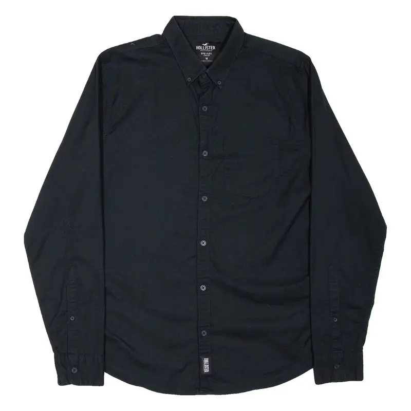 HOLLISTER Mens Plain Shirt Black Long Sleeve M