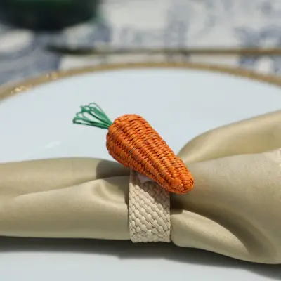 Carrot Napkin Ring - Made of Iraca Palm - Sold by Set | Pack: Pack of 6