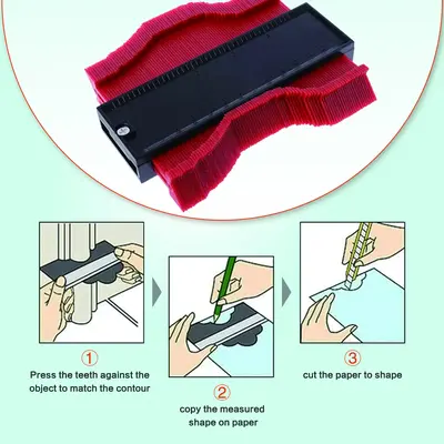 Contour Gauge 5 Inch Shape Profile Duplicator with Lock Mechanism for Accurate Angle Measuring & Scribing Tool for Constructi...