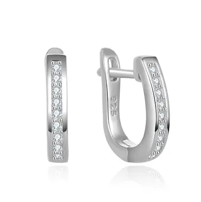 Beneto Elegant round earrings made of silver AGUC2612