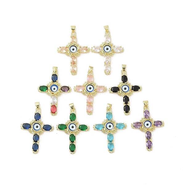 Real 18K Gold Plated Brass with Glass Pendants