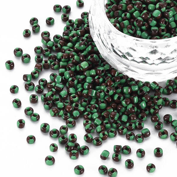 8/0 Two Tone Opaque Glass Seed Beads