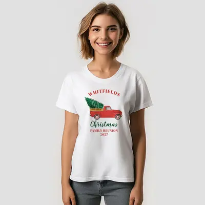 Christmas Red Truck Family Reunion Custom T-Shirt