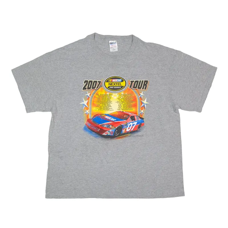 GILDAN Nascar 2007 Tour T-Shirt Grey Short Sleeve Mens XL