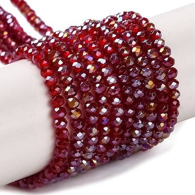 Baking Electroplate Glass Beads Strands