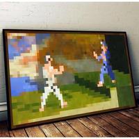 Minecraft Painting Fighters Poster - Minecraft Decor - Man Cave Wall Accessories Unframed TO9W9