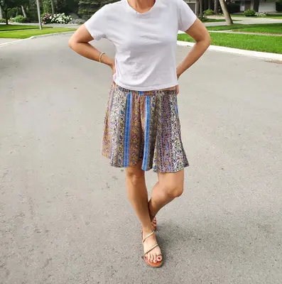 Electric Daisy Skirt -Moss Crepe | Size: XL | Color: Sky Blue