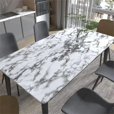 Minimalistic Fashion Marble Pattern Wallpaper, 1 Roll Waterproof & Oil-proof Wall Sticker, Decorative Wallpaper for Kitchen, ...