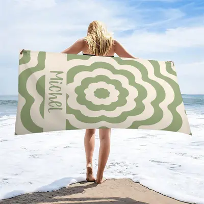 Custom Name Beautiful Patterns Beach Towel For Girls - Aperturee