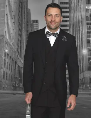 Slim Fit Design  Elegant Men's 3 Piece 100% Wool Suit