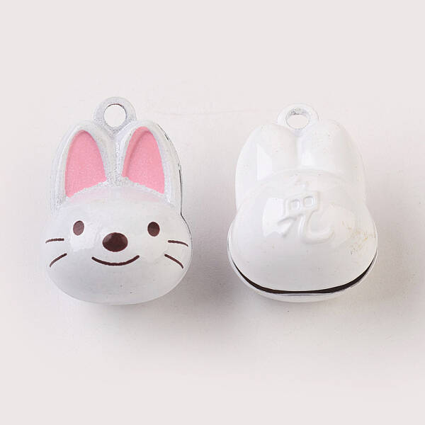 Brass Bell Bunny Pendants