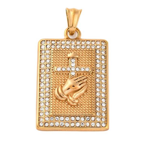 304 Stainless Steel Rhinestone Pendants