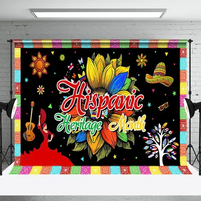 Black Latin Culture Hispanic Heritage Month Backdrop