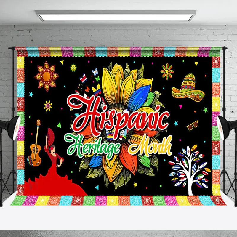 Black Latin Culture Hispanic Heritage Month Backdrop
