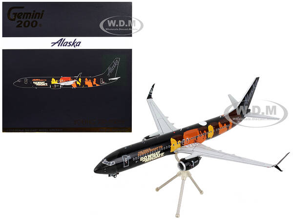 Boeing 737-900ER Commercial Aircraft Alaska Airlines - Our Commitment Black with Graphics Gemini 200 Series 1/200 Diecast Mod...