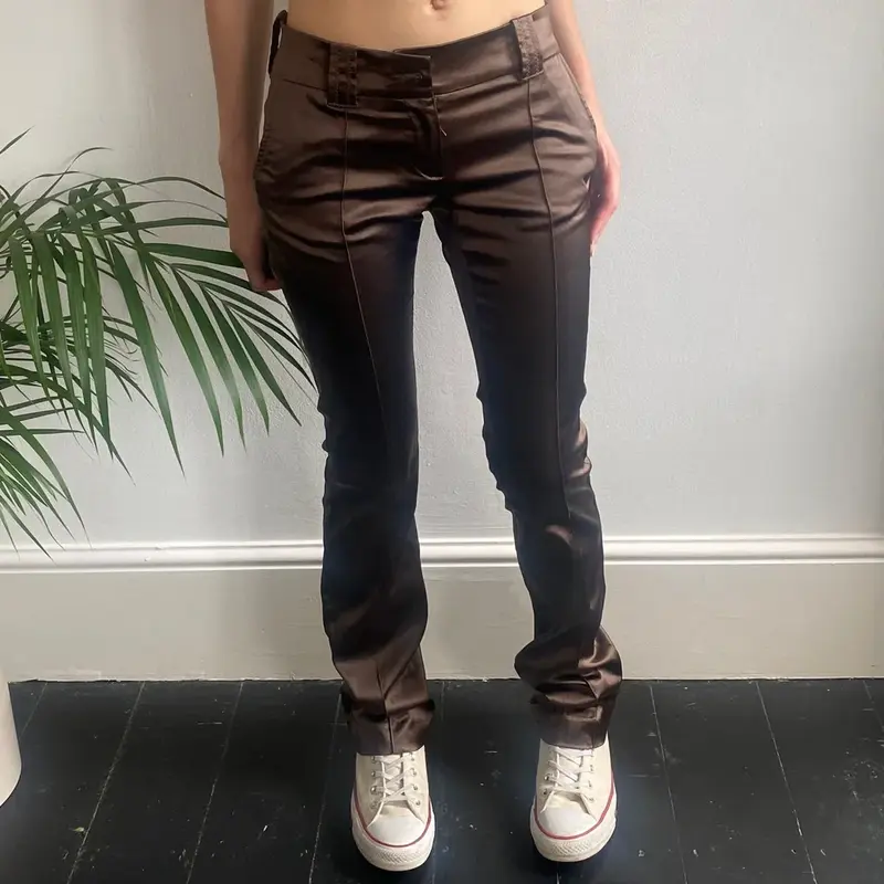 Roberto Cavalli Trousers - 30W UK 10 Brown Acetate