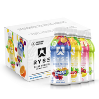 RYSE Clear Protein Shake - Pack of 12 - Whey Isolate 22g Protein, 100 Calories, Sugar-Free, Refreshing Ready-To-Drink Beverag...