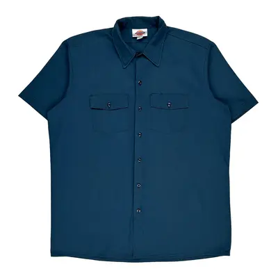 Dickies Short Sleeve Shirt - XL Blue Polyester Blend | Size: x-large