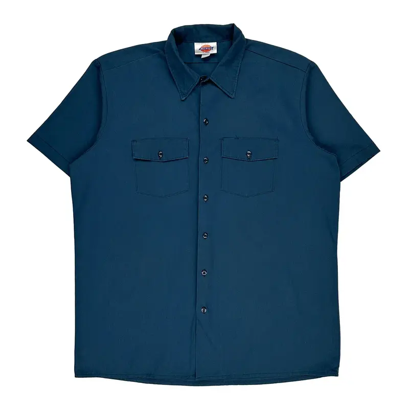 Dickies Short Sleeve Shirt - XL Blue Polyester Blend | Size: x-large