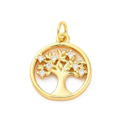 Brass Micro Pave Cubic Zirconia Pendants