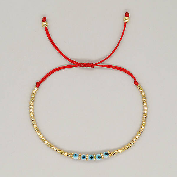 Adjustable Lampwork Evil Eye Braided Bead Bracelets