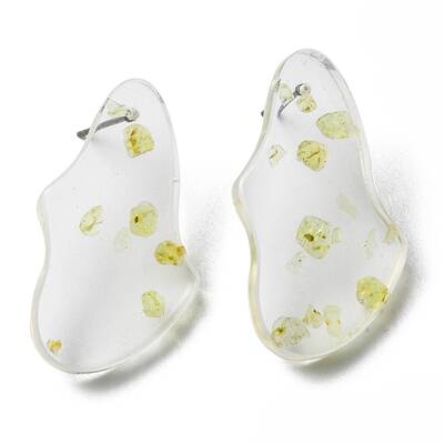 Resin Twist Teardrop Stud Earrings with Titanium Pins