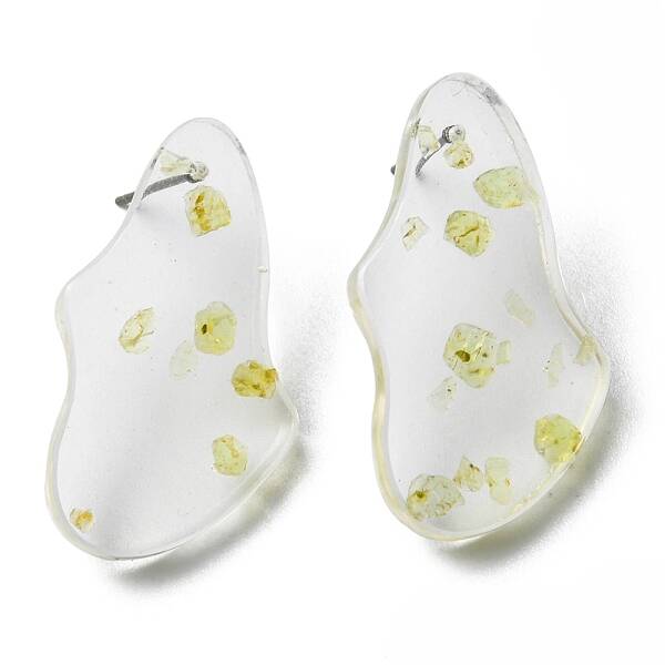Resin Twist Teardrop Stud Earrings with Titanium Pins