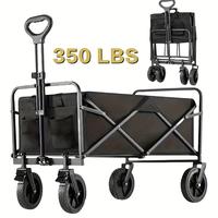 Portable Collapsible Wagon Cart with 5inch/8inch Wheels Foldable - Folding Utility Heavy Duty Wagons Carts for Grocery Sports...