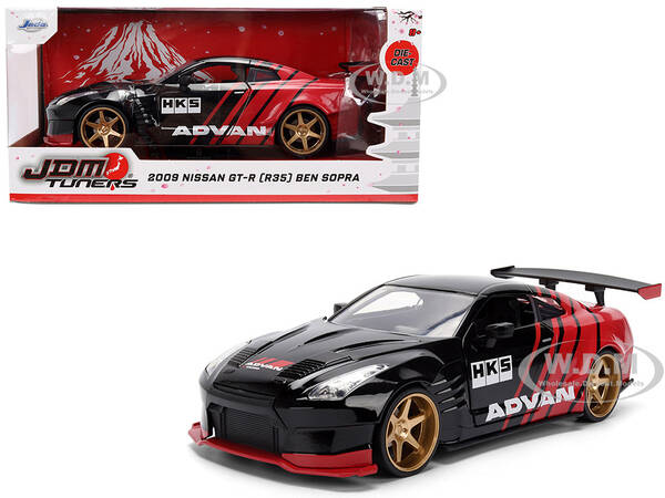 2009 Nissan GT-R (R35) Ben Sopra Advan Black and Red JDM Tuners Series 1/24 Diecast Model Car by Jada