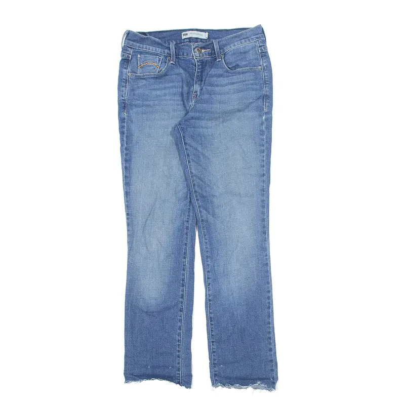 LEVI'S 505 Jeans Blue Denim Regular Straight Stone Wash Womens W27 L26