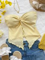 Women's Tube Top, Casual Basic Fitted Sleeveless Twisted Top for Summer, Ladies Clothes for Daily Wear, Womenswear