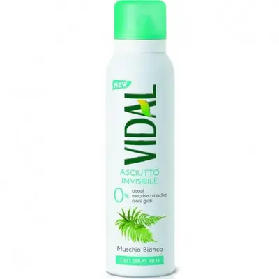 Vidal Vidal Invisible Dry Spray Deodorant 150Ml White Musk