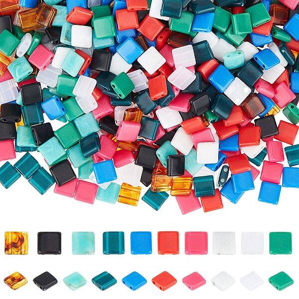 800Pcs 10 Colors Opaque Acrylic Slide Charms