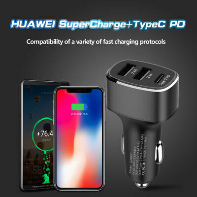 Car Fast Charger Dual USB TYPE C and PD QC 3.0 2.0
