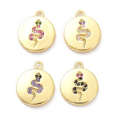 Brass Micro Pave Cubic Zirconia Pendants