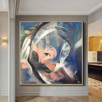 Thoughtful Wall Paintings Abstract Faces Painting Original Abstract Female Art Contemporary Painting | A BEAUTIFUL MIND