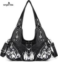 Angelkiss Hobo Women's Purse and Handbag Satchel Handbag Women's purse Large daily shoulder bag vintage  bag cute  black
