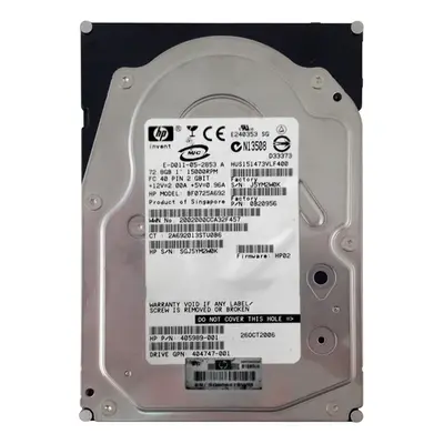 405989-001-N HP 73GB 15000RPM Fibre Channel 4 Gb/s 3.5-Inch 16MB Cache Hot Swap Hard Drive