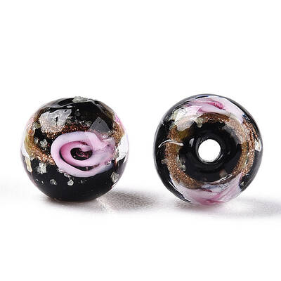 Luminous Handmade Gold Sand Lampwork Beads
