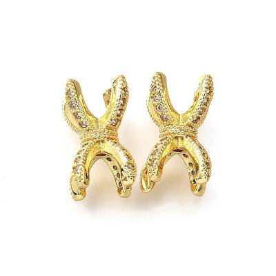 Brass Micro Pave Clear Cubic Beads