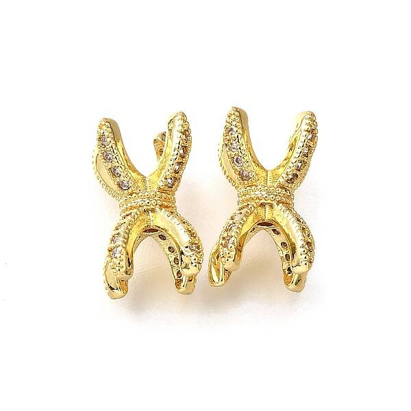 Brass Micro Pave Clear Cubic Beads