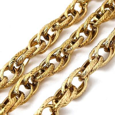 Ion Plating(IP) 304 Stainless Steel Textured Oval Link Chains