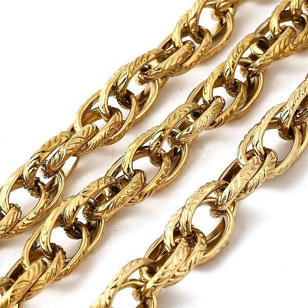 Ion Plating(IP) 304 Stainless Steel Textured Oval Link Chains