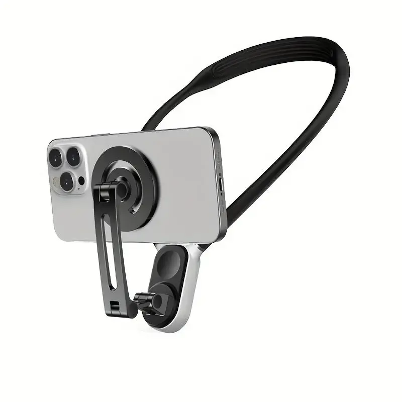 Magnetic Suction Phone Neck Hanging Bracket, Sports Camera Neck Hanging Fixing Holder Ring, 1 Count Chest Phone Bracket for F...