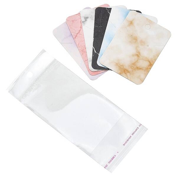 60Pcs 6 Colors Paper Jewelry Display Cards