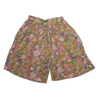 BAGHDADI Womens Casual Shorts Beige Relaxed Floral S W26