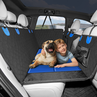 JOYTUTUS Dog Car Seat Cover for Back Seat with Hard Bottom, Back Seat Extender for Dogs Supports 400lb, Pet Cover with Mesh W...