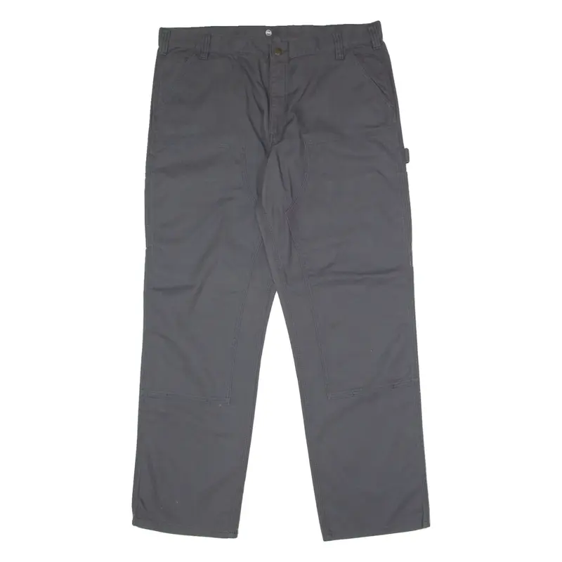 CARHARTT Double Knee Carpenter Mens Trousers Grey Relaxed Straight W40 L32